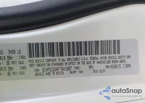 2015 Dodge Journey Crossroad из США, поврежденный, VIN 3C4PDCGG0FT641667